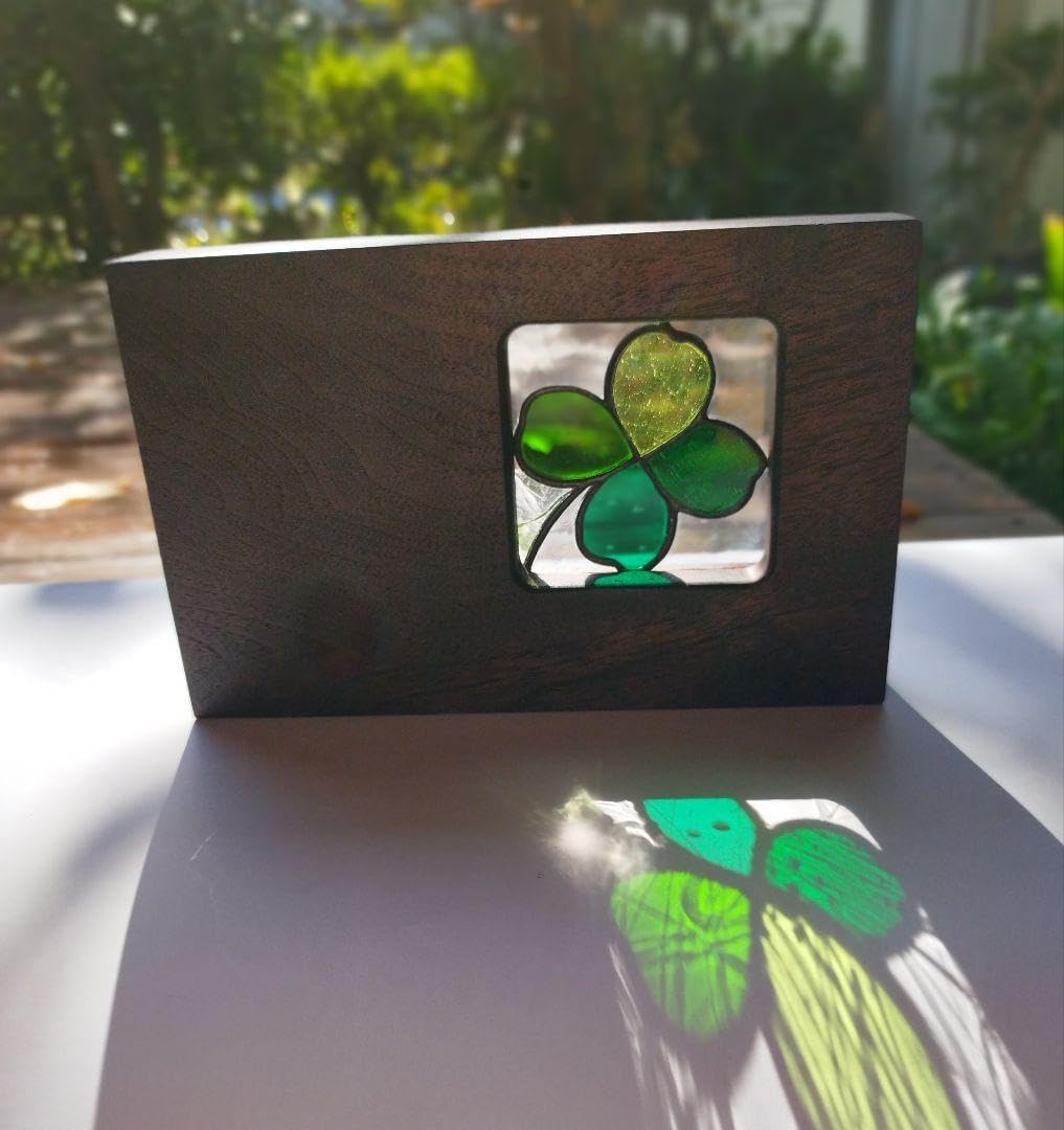 プチステンドグラス四ツ葉のクローバー